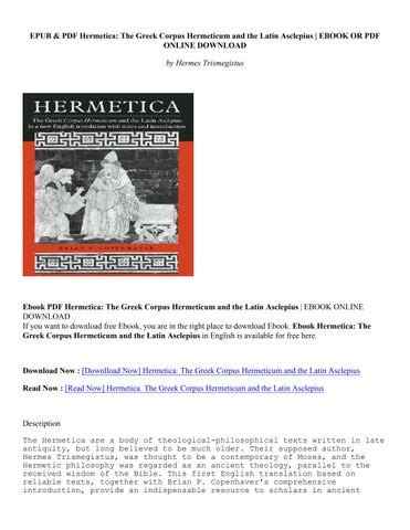 hermes trismegistus pdf|hermetica PDF download.